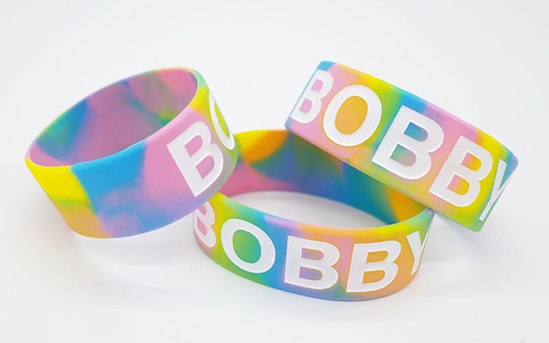 デボス加工シリコンリストバンド・幅25mm・色入れ1色