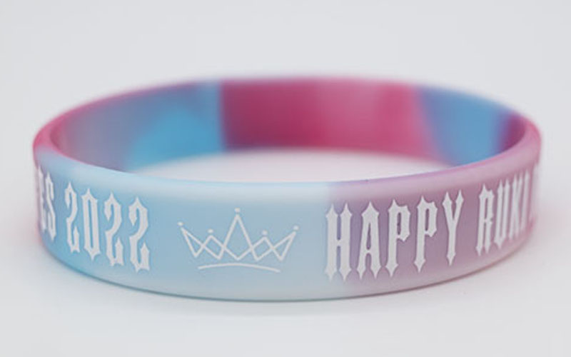 シルク印刷シリコンリストバンド・幅12mm・1色印刷