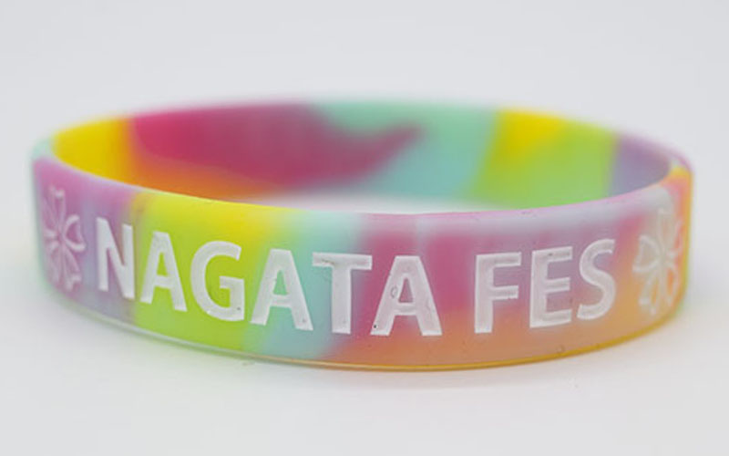 デボス加工シリコンリストバンド・幅12mm・1色印刷