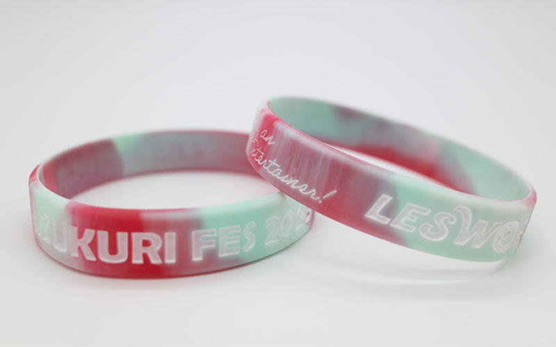 デボス加工シリコンリストバンド・幅12mm・1色印刷