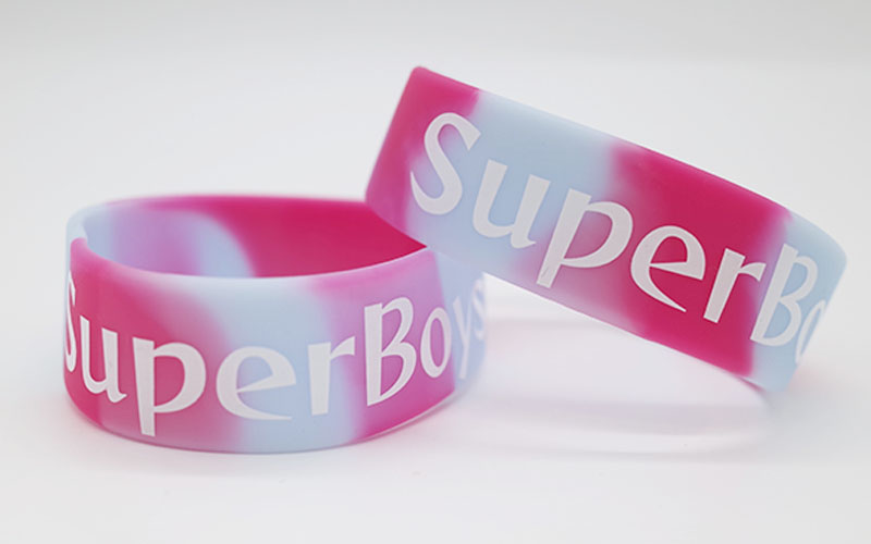 シルク印刷シリコンリストバンド・幅20mm・1色印刷