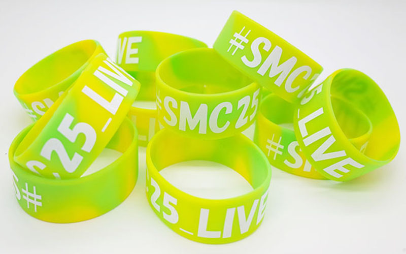 シルク印刷シリコンリストバンド・幅12mm・1色印刷