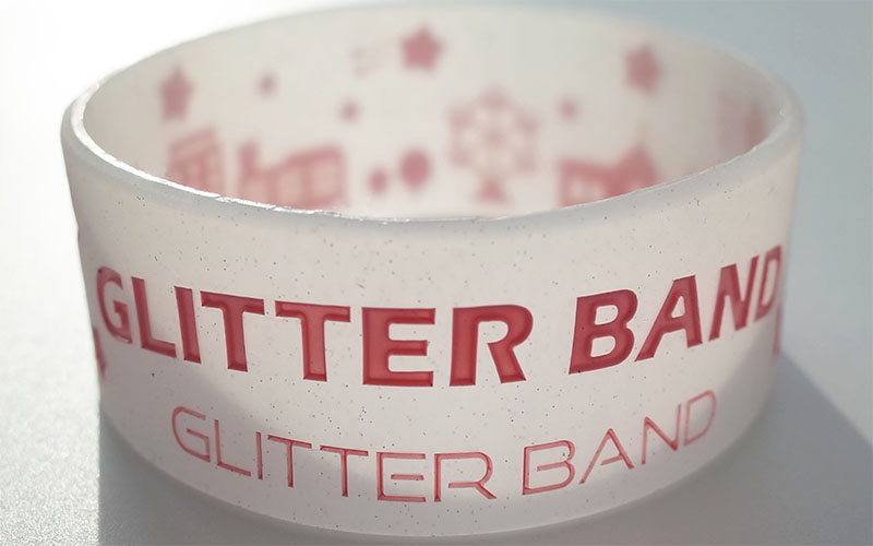 ラメ入りクリアラバーバンド
