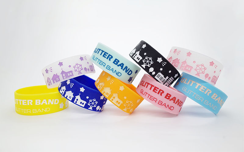 ラメ入りシリコンリストバンドのカラーバリエーション