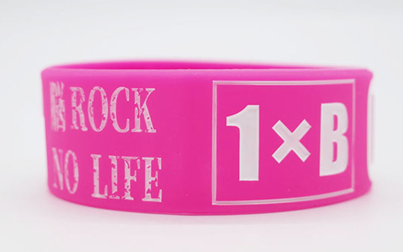 デボス加工シリコンリストバンド・幅25mm・色入れ1色