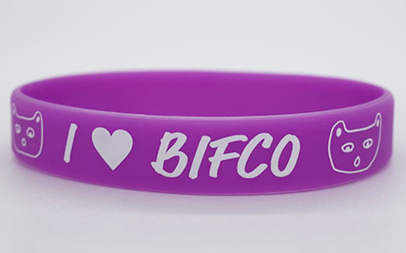 シルク印刷シリコンリストバンド・幅12mm・1色印刷　