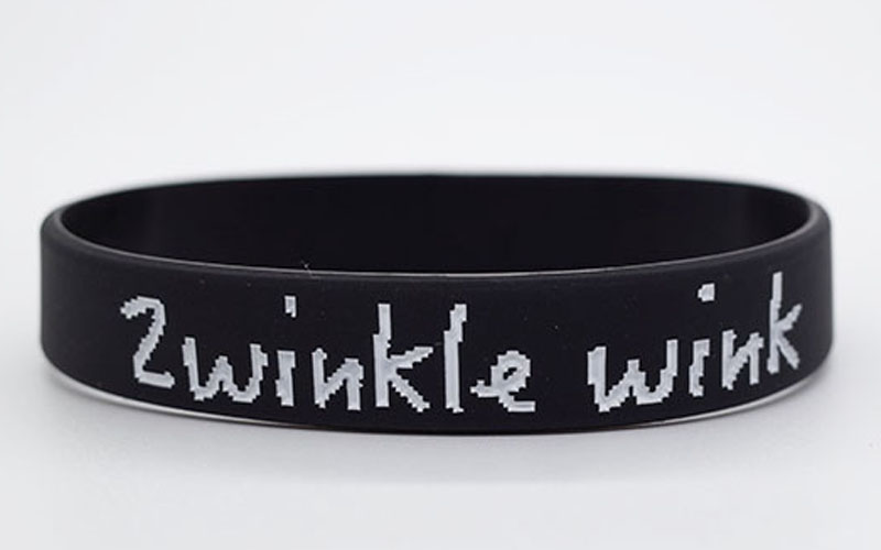 デボス加工シリコンリストバンド・幅12mm・色入れ1色