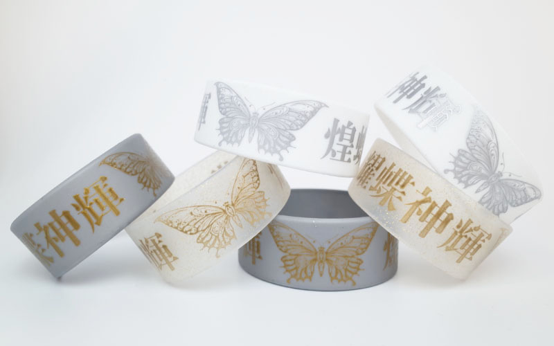 ゴールドシルバーのプリントリストバンド