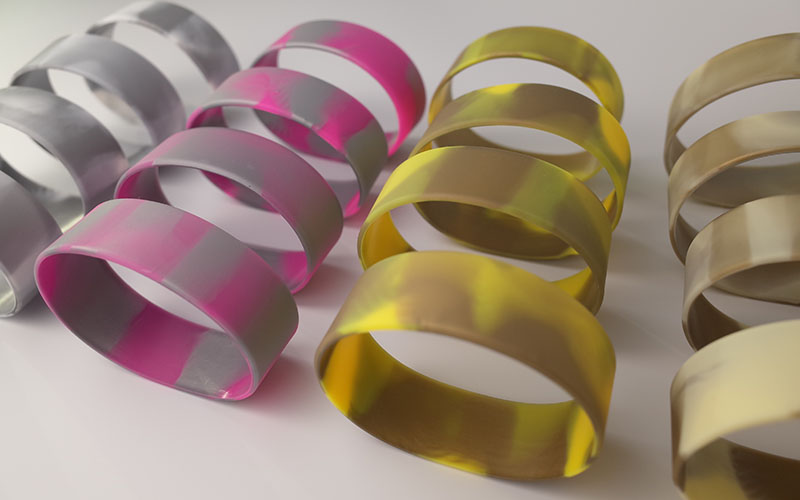 金銀のマーブルラバーバンド