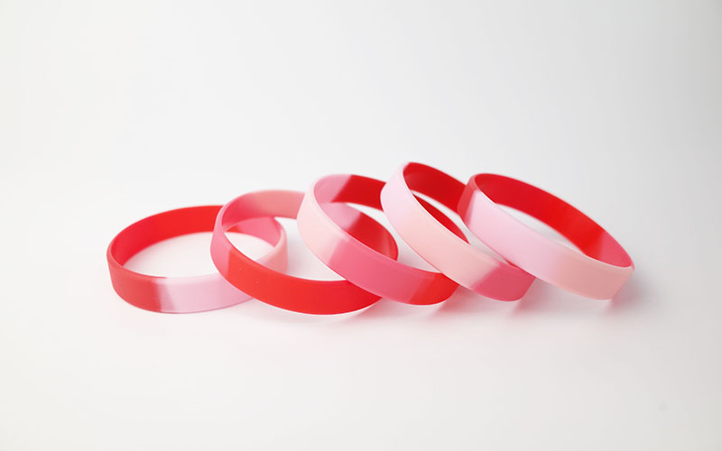 赤系のグラデーション風シリコンリストバンド