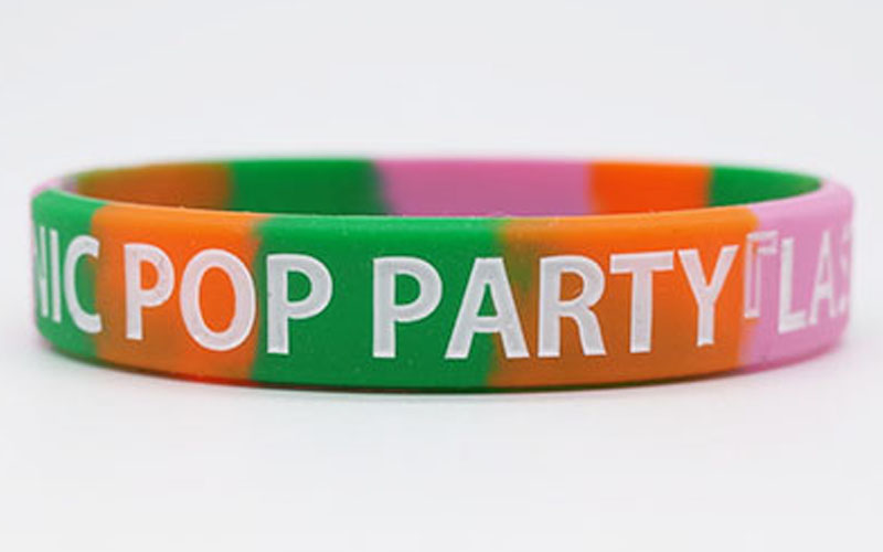 デボス加工シリコンリストバンド・幅12mm・色入れ1色