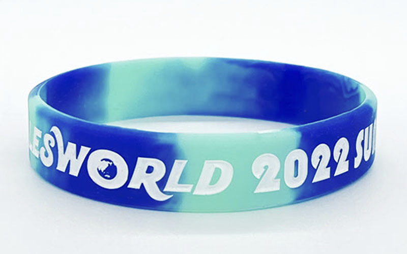 デボス加工シリコンリストバンド・幅12mm・色入れ1色